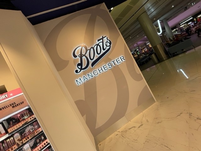 Boots take off in Manchester Airport Sapphire Signs